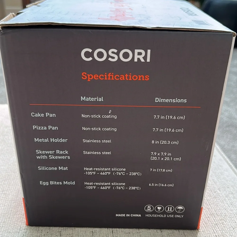 Cosori 5.8 Quart Air Fryer Accessories New in Box - Picture 4 of 5